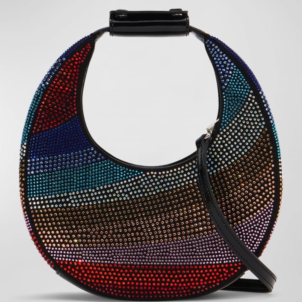 Staud Moon Mini Multicolor Crystal Top-Handle Bag